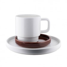 Café Cup on two plates