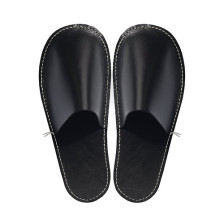 C.A. Lindberg, leather slippers – black